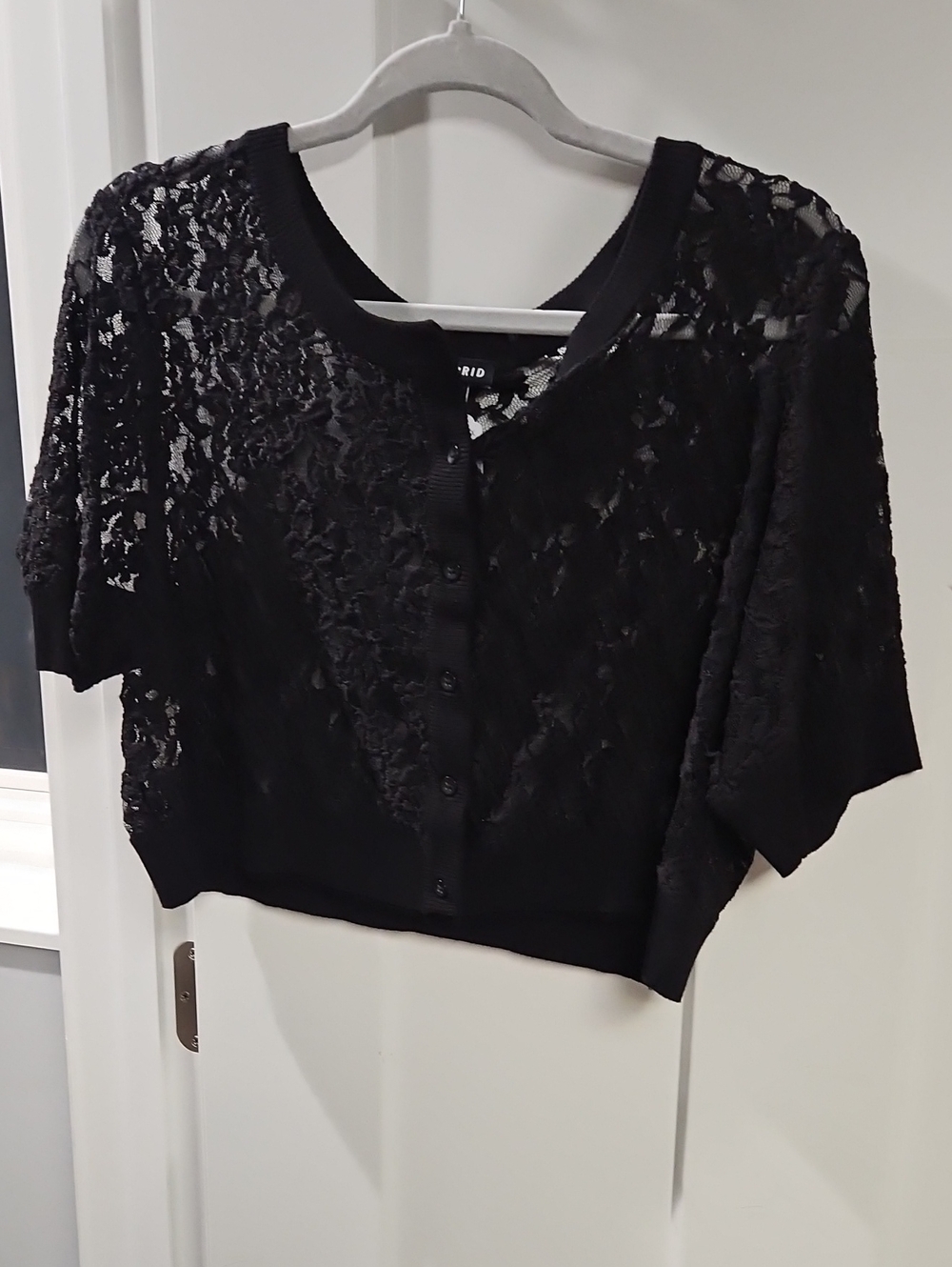 torrid Black Lace Button-Front Shrug